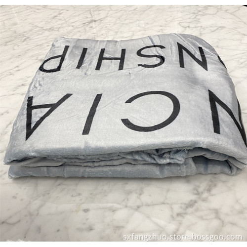 50*60inch polyester soft flannel fleece character print custom logo sports cheer blanket